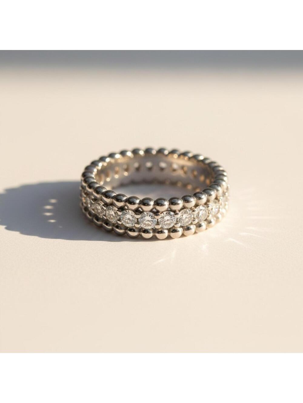 1 Carat VVS D Color Moissanite Full Eternity Ring - Size 6 - NWT